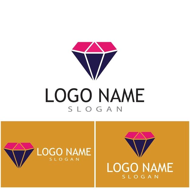 Diamant logo sjabloon vector pictogram illustratie ontwerp