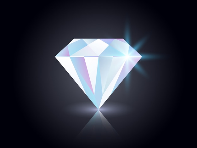 Vector diamant op donkere achtergrond.