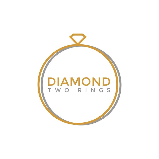 Diamant twee Ring Logo ontwerpsjabloon