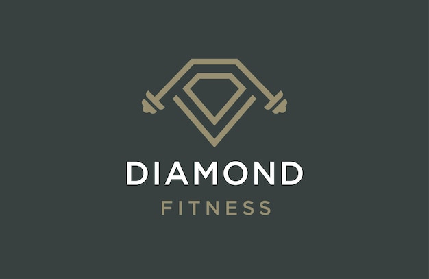 Diamant van fitness logo pictogram ontwerp sjabloon platte vector