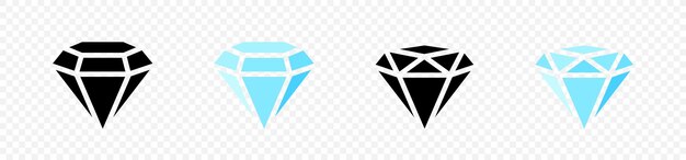 Diamant vector iconen Diamant set Edelsteen iconen set
