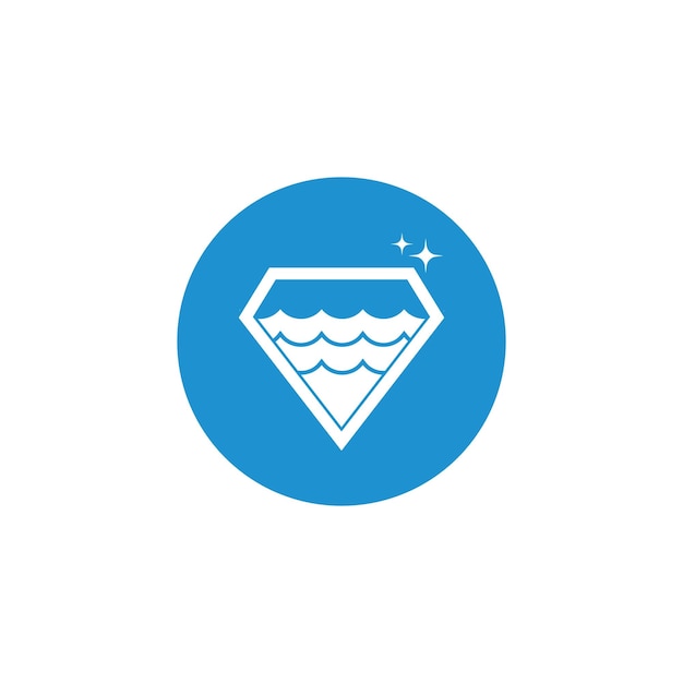 Diamant water logo vector pictogram illustratie ontwerp