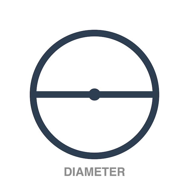 Diameter illustratie op transparante achtergrond