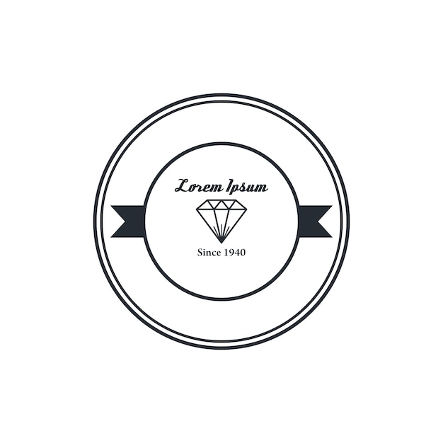 Vector diamond badge theme