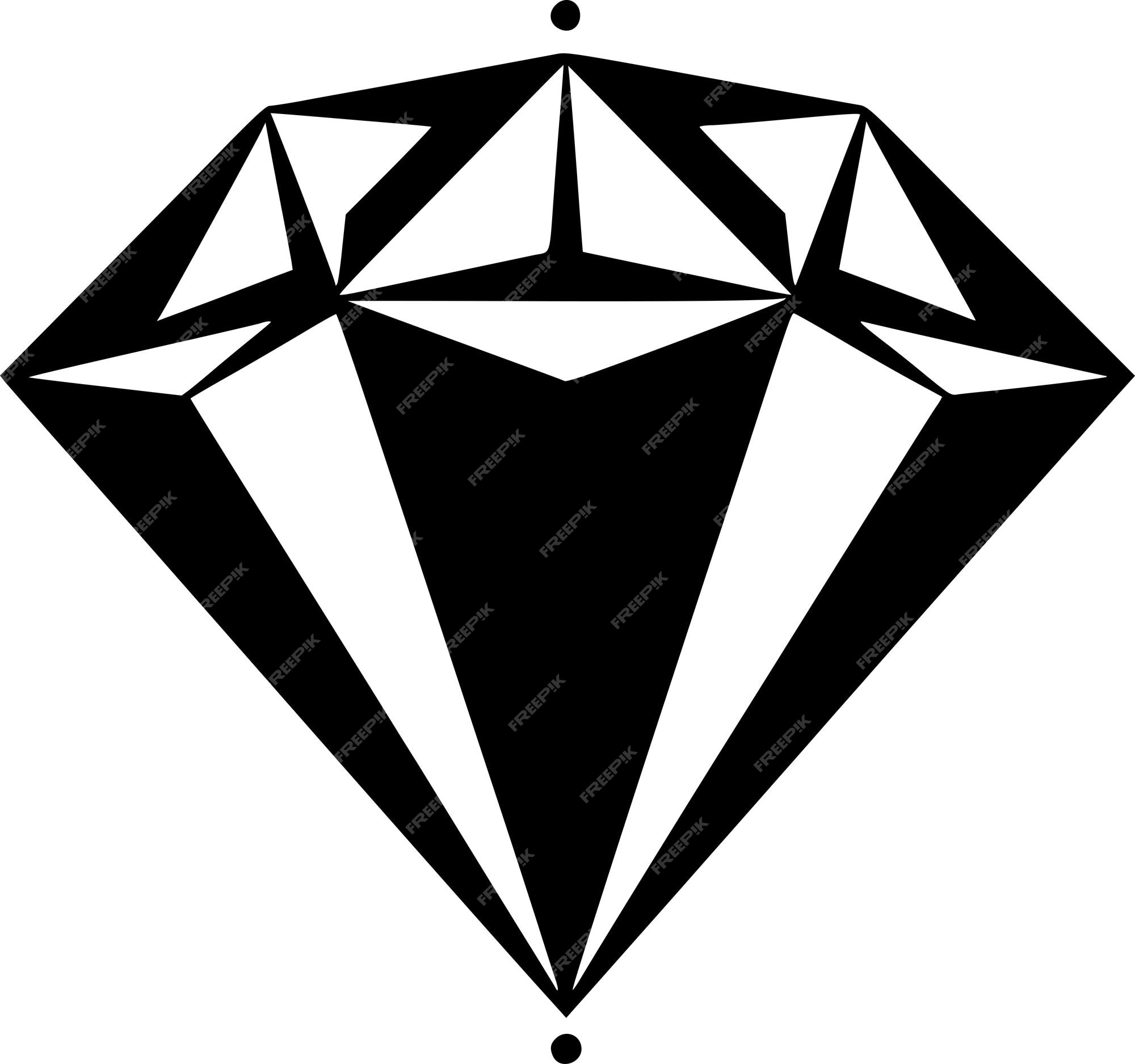 Premium Vector | Diamond Black and White Vector illustration