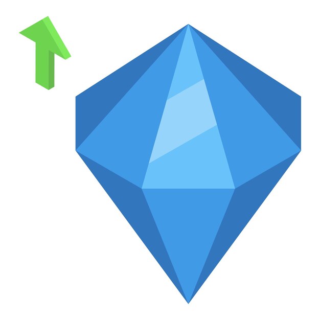 Diamond blue color icon isometric vector Finance actives