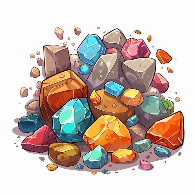 Vector diamond cartoon illustration game assets