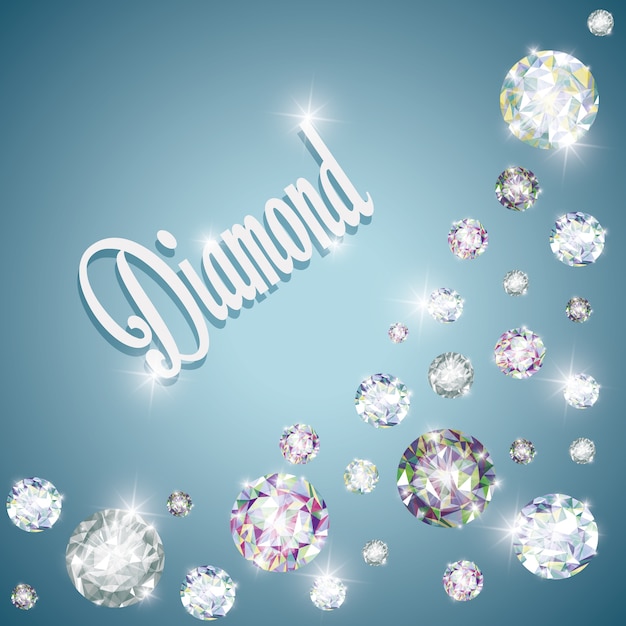 Vettore concetto di diamante con disegno dell'icona