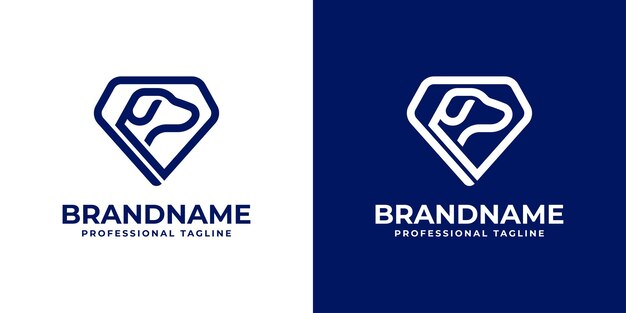 Diamond Dog-logo geschikt voor elk bedrijf met betrekking tot hond en diamant