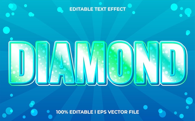 Diamond editable text effect, lettering typography font style, bright 3d text for tittle