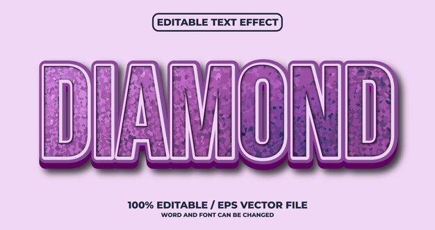 Diamond editable text effect style