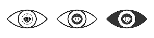 Diamond in the eye icon Vector illustration