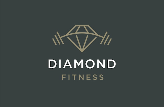 Vettore diamante di fitness logo icona modello di disegno vettoriale piatto