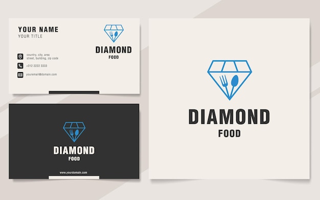 Шаблон логотипа Diamond food в стиле монограммы