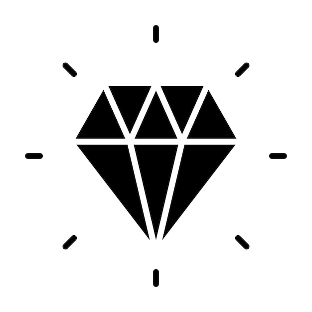 Diamond Glyph Solid Zwarte illustratie