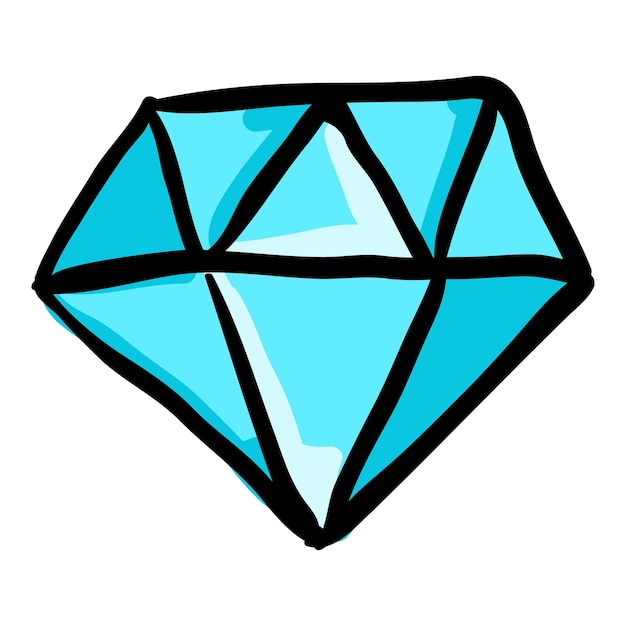 Vector diamond hand drawn doodle icon