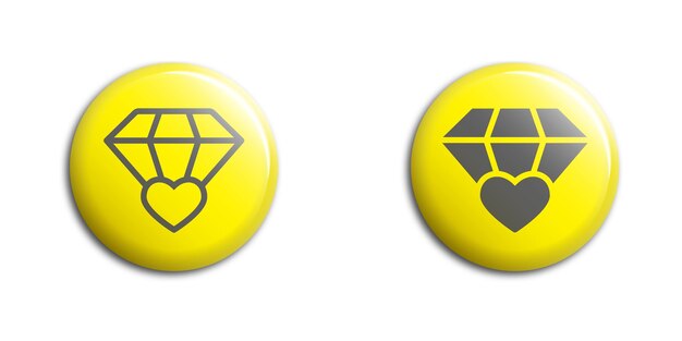 Diamond and heart sign icon vector illustration