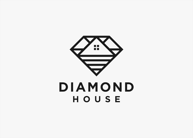 Premium Vector | Diamond house logo design vector silhouette illustration