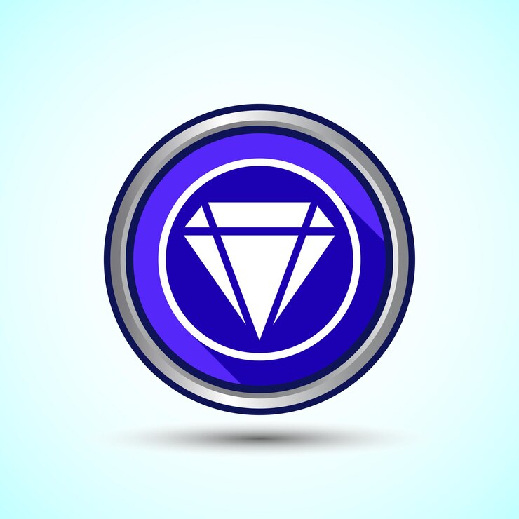 Vector diamond icon button design illustration jewel and gem icon