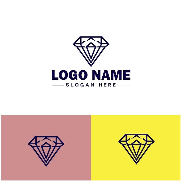 Vector diamond icon jewellery logo fashion premium sign symbol vector logo