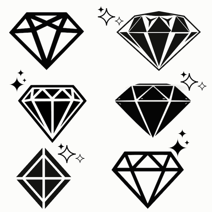 Vector 다이아몬드 아이콘 또는 보석 기호 gem stone