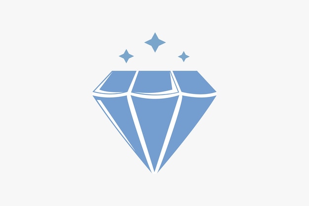 Diamond jewelry vector icon. Solid mineral