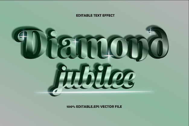 Diamond Jubilee bewerkbaar teksteffect 3D reliëf verloopstijl