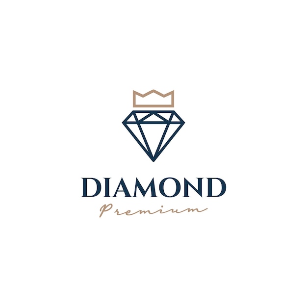 Diamond king logo diamond with crown logo design concept