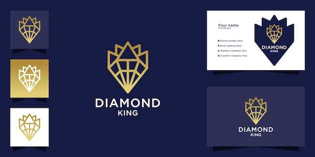 Diamond king logo with gold gradient color