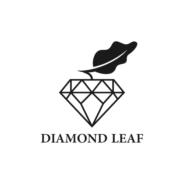 Pietra preziosa di ispirazione del logo della foglia di diamante