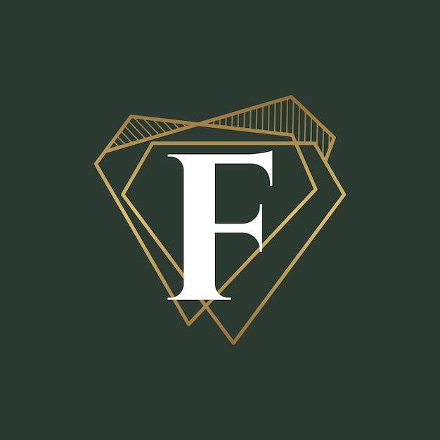 Vector diamond letter f and jewelry logo design vector
