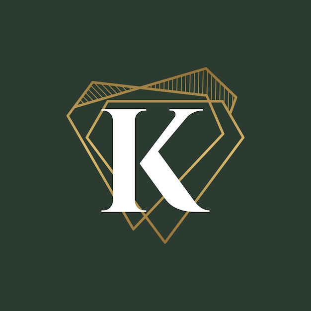 Vector diamond letter k and jewelry logo design vector