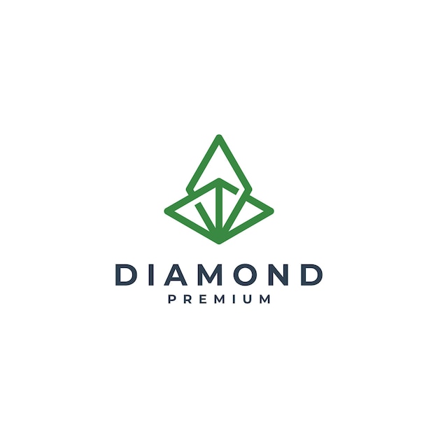 Vector diamond line art geometry logo icon vector