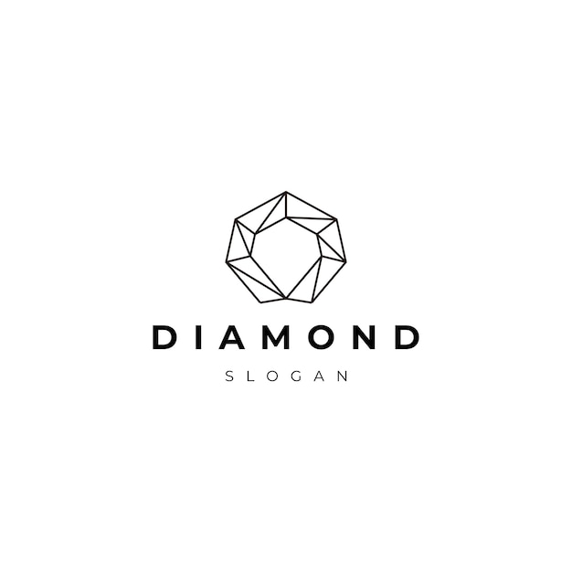 Diamond line art logo icon design