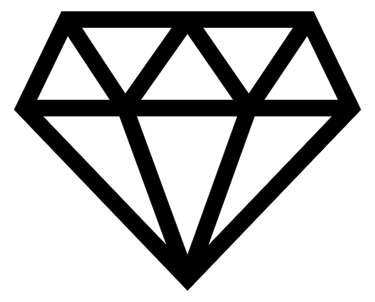 Vector diamond line icon kostbare edelsteen briljant kristal
