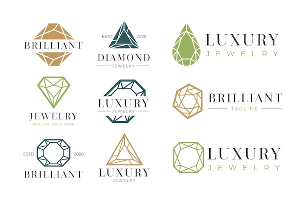 Vector diamond logo collection