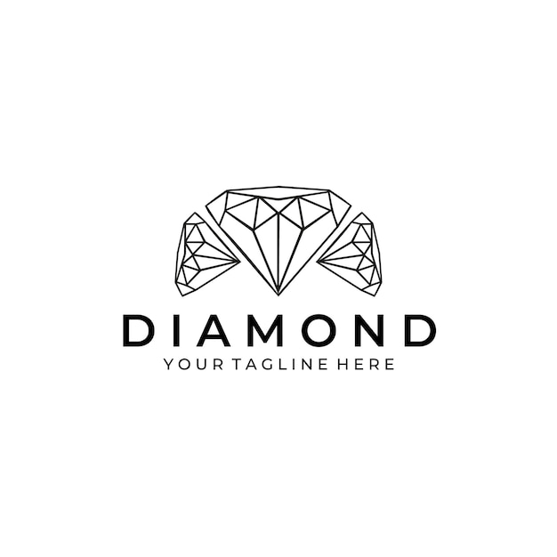 Diamante logo azienda illustrazione icona vettore oro brillante cristallo moderno business