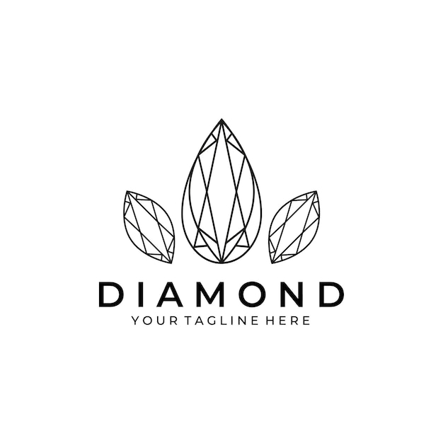 Diamond logo company illustration vector icon brilliant gold modern crystal business