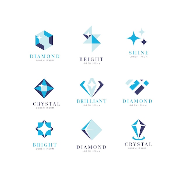 Collezione di design del logo diamante