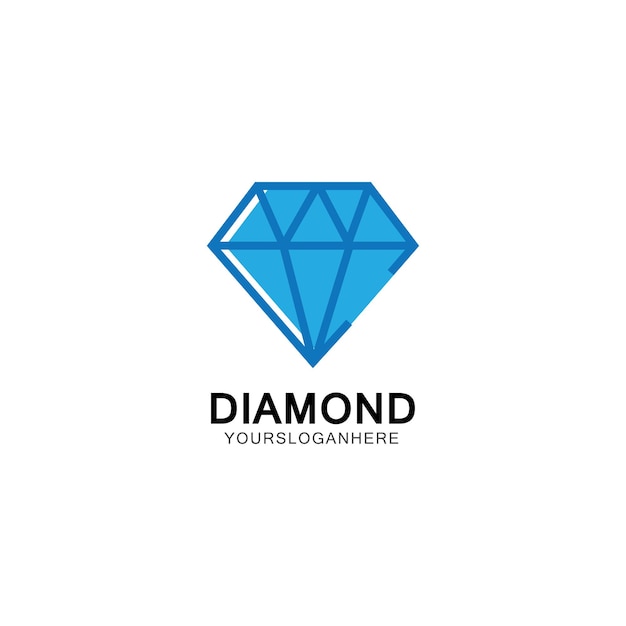 Illustrazione di vettore del modello di progettazione del logo del diamante