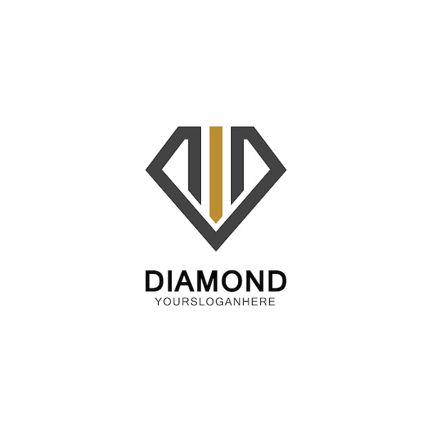 Illustrazione di vettore del modello di progettazione del logo del diamante