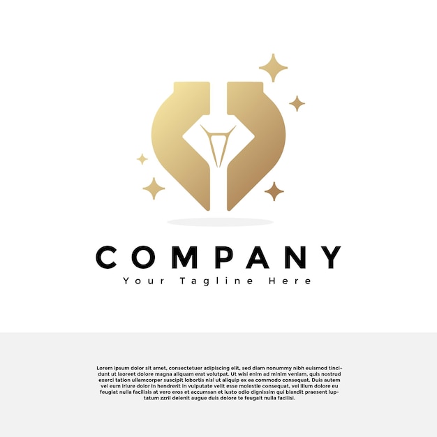 Diamond-logo met star sparkles-logo creatief vectorontwerp Verlooplogo premium vector