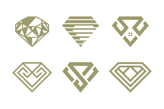 Diamond logo ontwerp vector collectie met creatief element concept