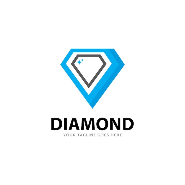 Premio logo diamante, illustrazione vettoriale.