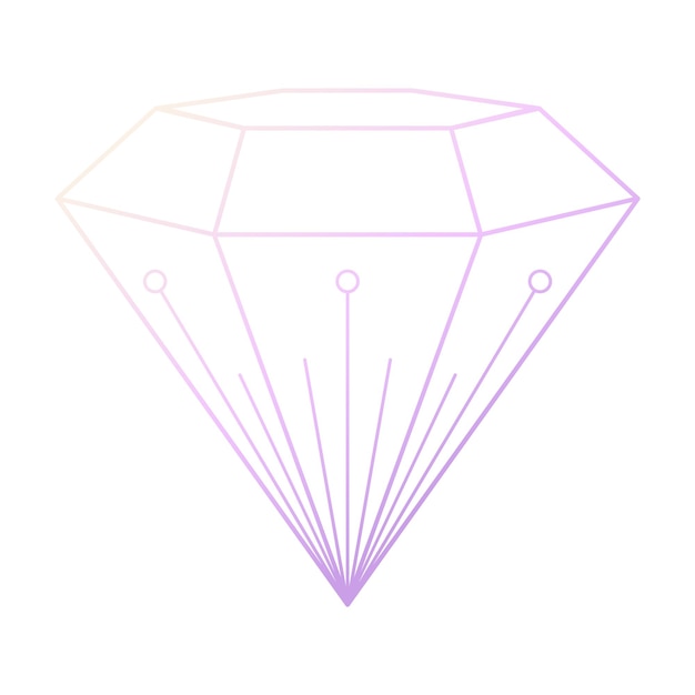 Diamond logo roze kleurverloop juwelenwinkel teken vector illustratie geïsoleerd op wit