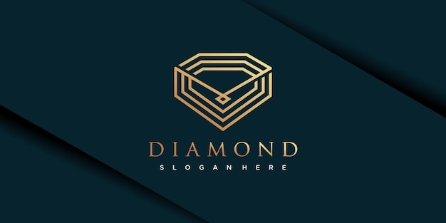 Vettore logo del diamante con un vettore premium dal design unico