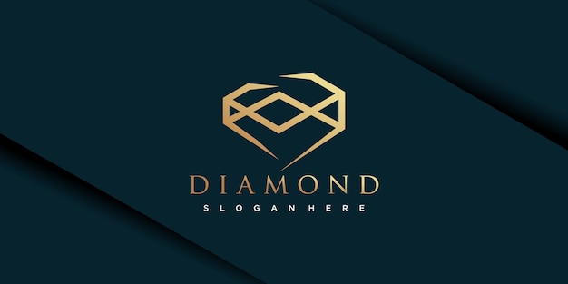 Алмазный логотип с уникальным дизайном премиум-вектора