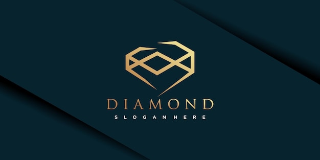 Diamond logo with unique design premium vector