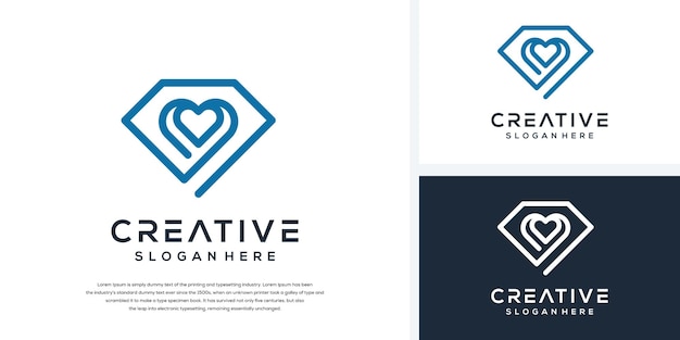 Diamond love logo design