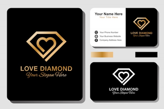 Diamond love logo en visitekaartje